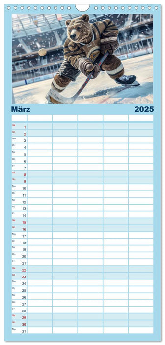 Der tierisch lustige Eishockey Kalender (CALVENDO Familienplaner 2025)