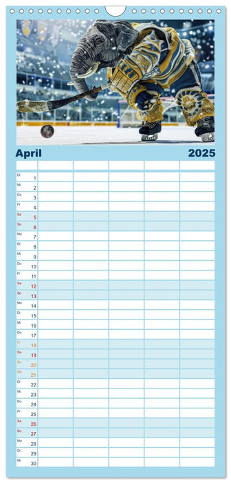 Der tierisch lustige Eishockey Kalender (CALVENDO Familienplaner 2025)