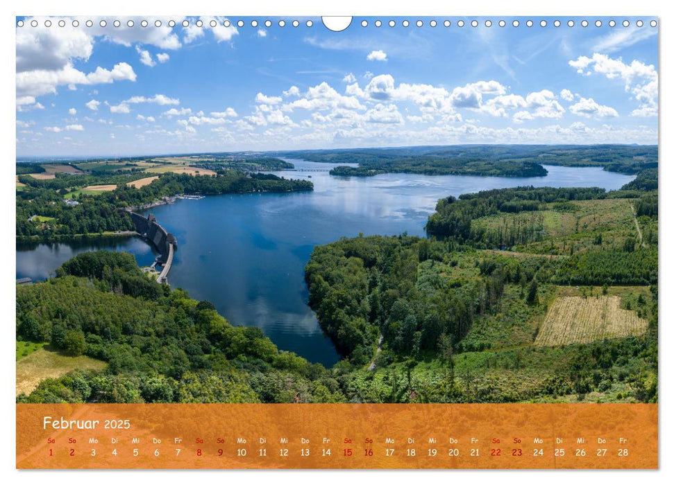 Talsperren der Ruhr und ihrer Nebenflüsse aus der Vogelperspektive (CALVENDO Wandkalender 2025)