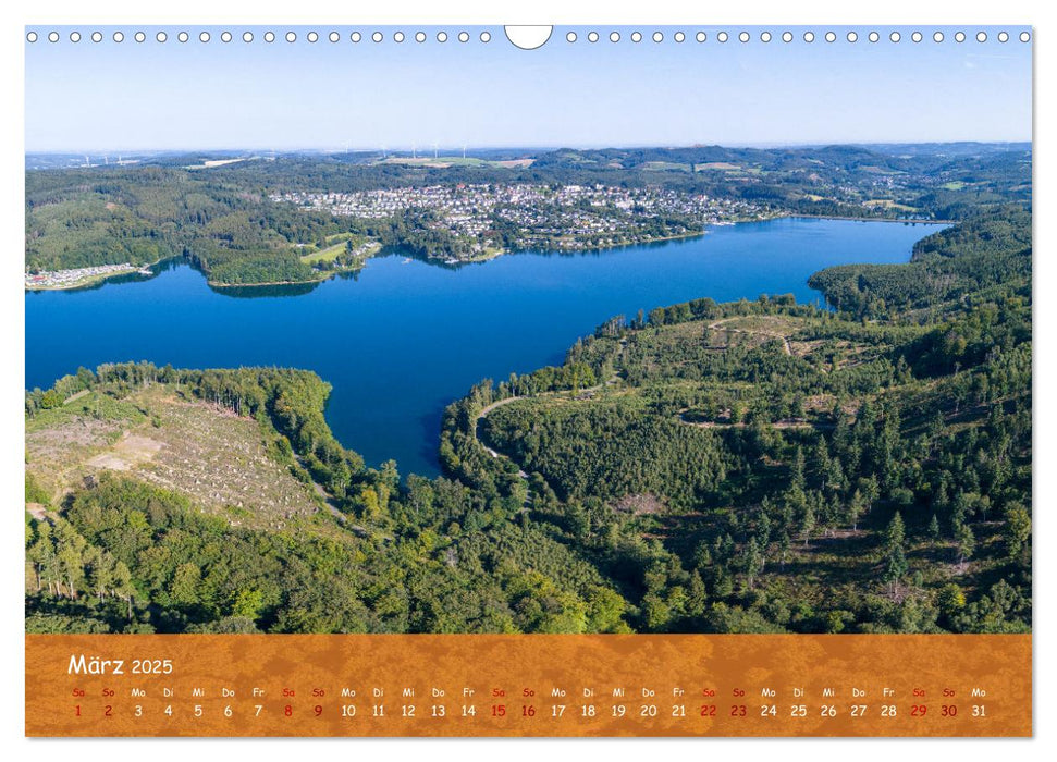 Talsperren der Ruhr und ihrer Nebenflüsse aus der Vogelperspektive (CALVENDO Wandkalender 2025)