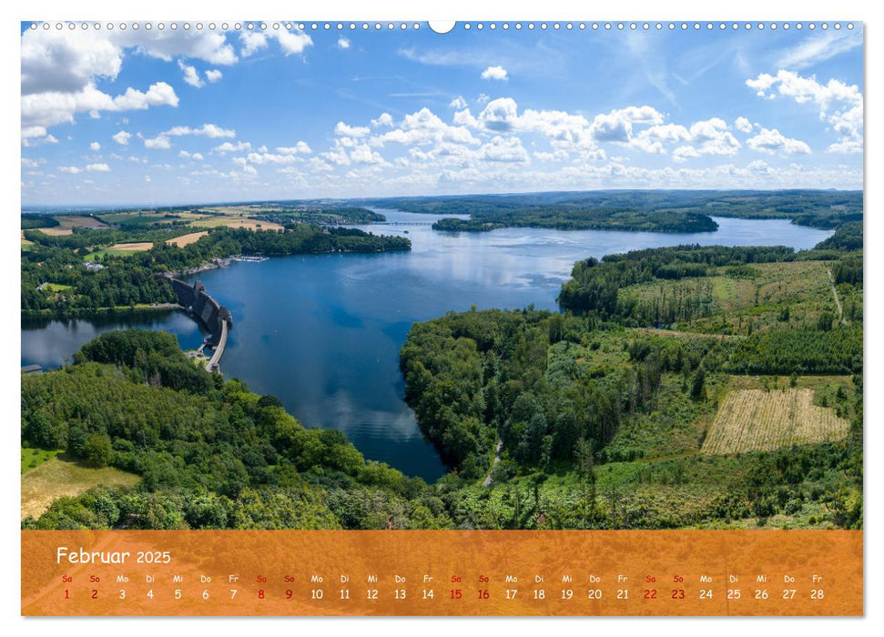 Talsperren der Ruhr und ihrer Nebenflüsse aus der Vogelperspektive (CALVENDO Premium Wandkalender 2025)