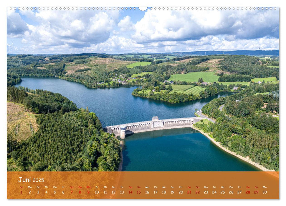 Talsperren der Ruhr und ihrer Nebenflüsse aus der Vogelperspektive (CALVENDO Premium Wandkalender 2025)