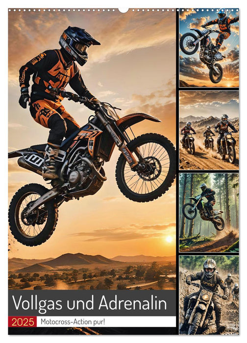 Vollgas und Adrenalin - Motocross-Action pur! (CALVENDO Wandkalender 2025)