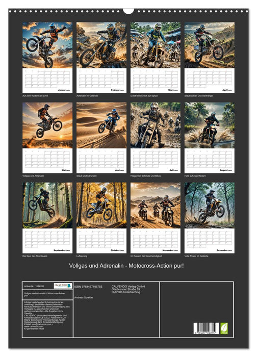 Vollgas und Adrenalin - Motocross-Action pur! (CALVENDO Wandkalender 2025)