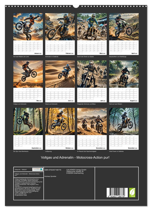 Vollgas und Adrenalin - Motocross-Action pur! (CALVENDO Premium Wandkalender 2025)