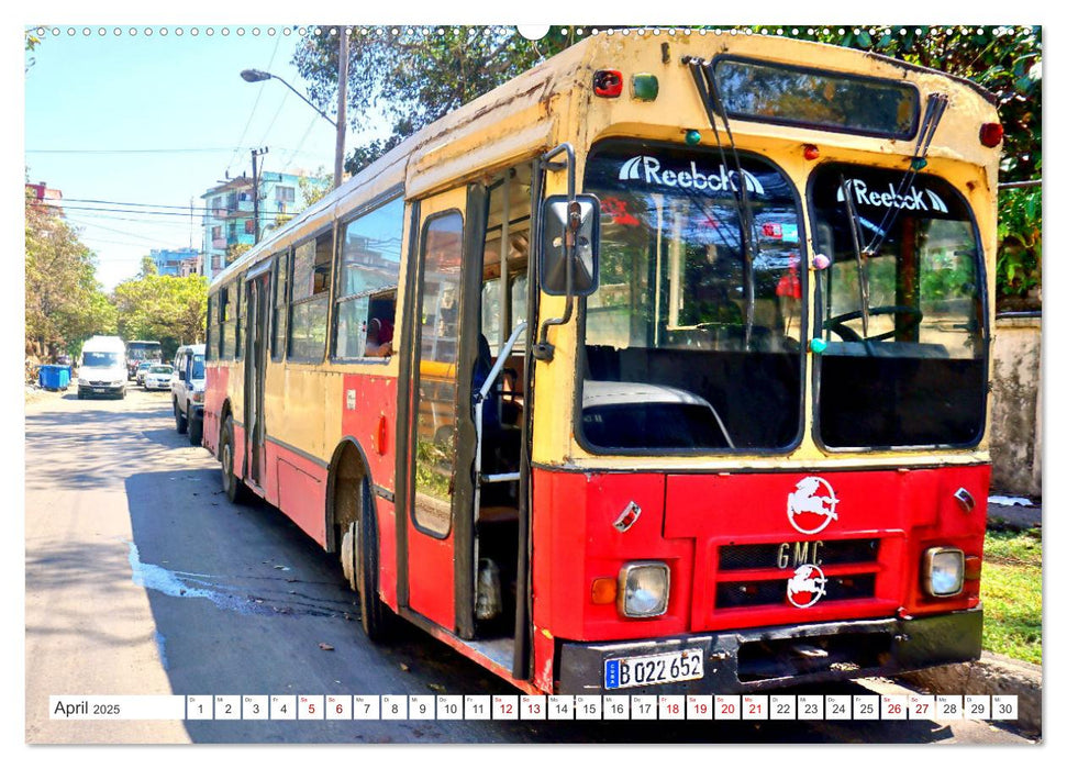 Omnibus-Welt - Autobusse in Kuba (CALVENDO Wandkalender 2025)