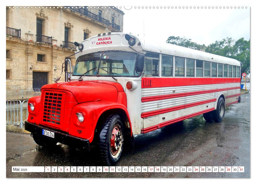 Omnibus-Welt - Autobusse in Kuba (CALVENDO Wandkalender 2025)