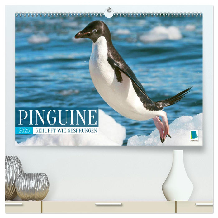 Pinguine: Gehupft wie gesprungen (CALVENDO Premium Wandkalender 2025)