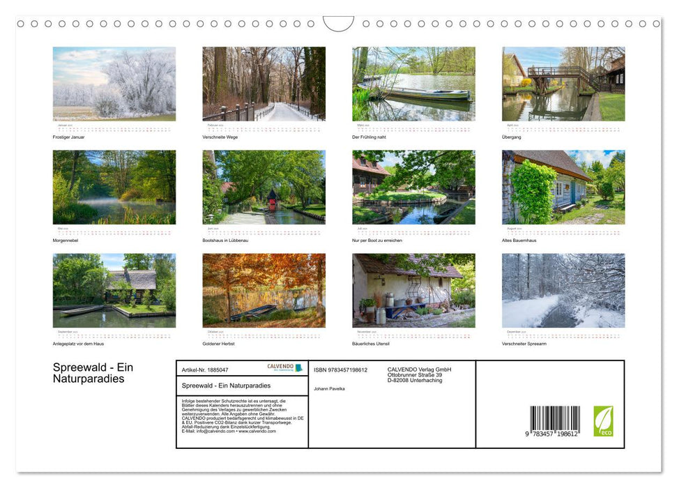 Spreewald - Ein Naturparadies (CALVENDO Wandkalender 2025)