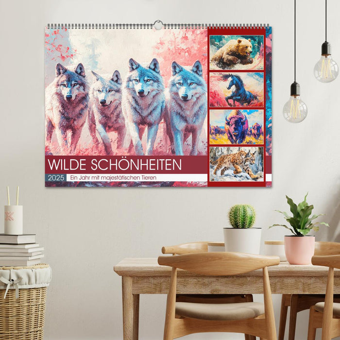 Wilde Schönheiten. Ein Jahr mit majestätischen Tieren (CALVENDO Wandkalender 2025)