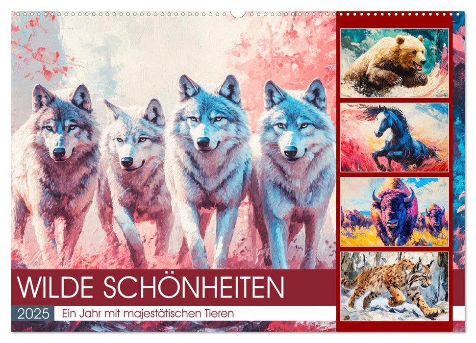 Wilde Schönheiten. Ein Jahr mit majestätischen Tieren (CALVENDO Wandkalender 2025)