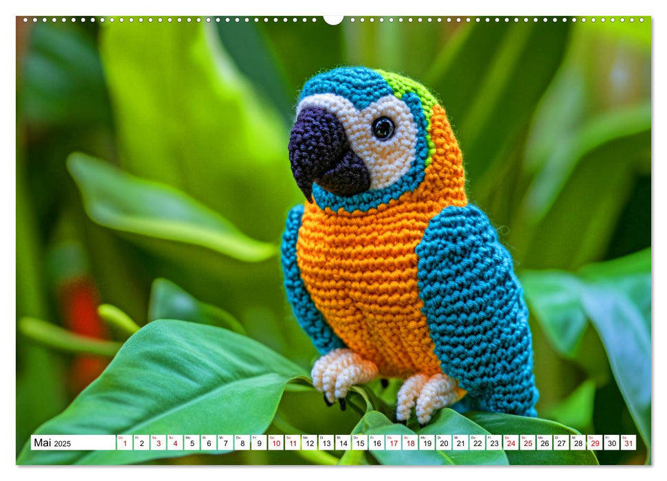 Strick-Safari - Gestrickte Tiere zum Verlieben (CALVENDO Premium Wandkalender 2025)