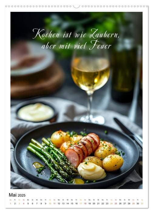 Coole Sprüche für Gourmets (CALVENDO Premium Wandkalender 2025)