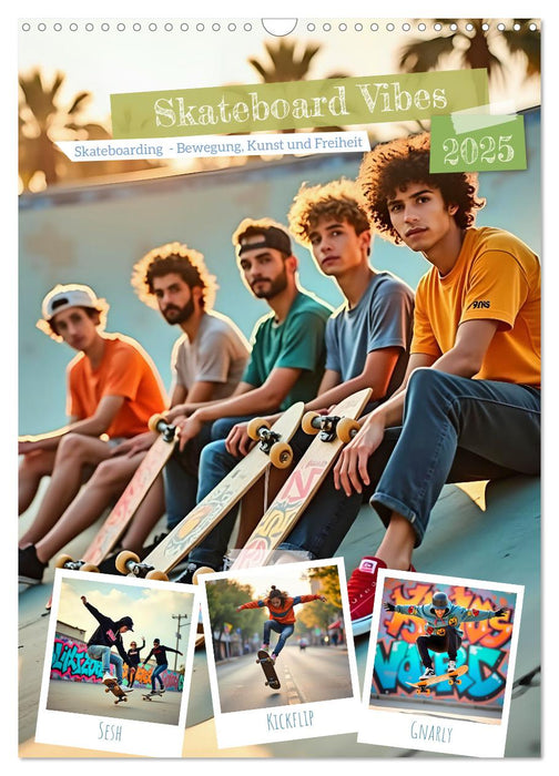 Skateboard Vibes - Skateboarding - Bewegung, Kunst und Freiheit (CALVENDO Wandkalender 2025)