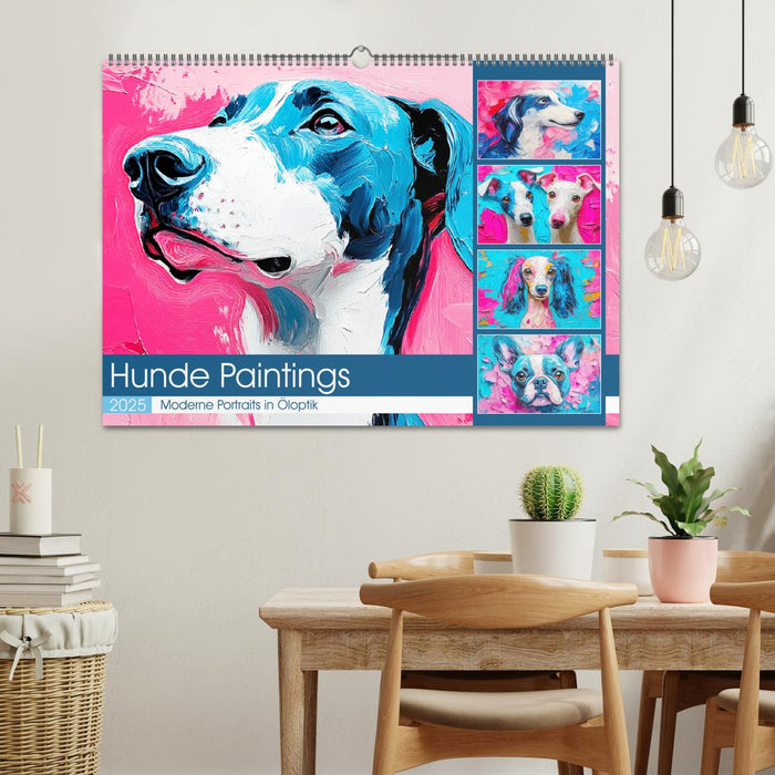 Hunde Paintings. Moderne Portraits in Öloptik (CALVENDO Wandkalender 2025)