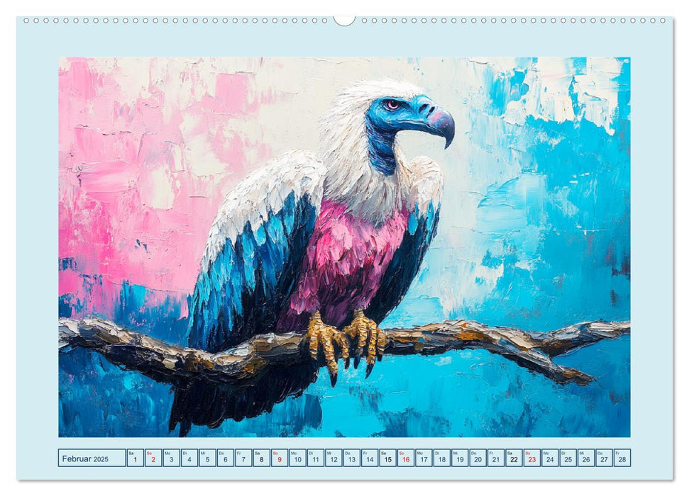 Greifvögel. Majestätische Luftakrobaten in Öloptik (CALVENDO Wandkalender 2025)