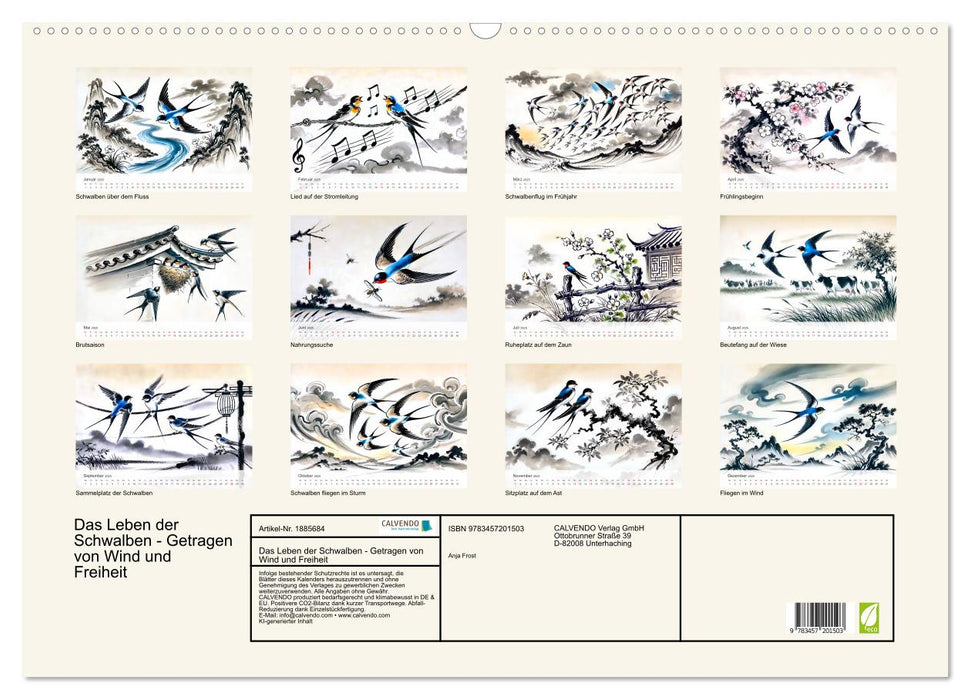 Das Leben der Schwalben - Getragen von Wind und Freiheit (CALVENDO Wandkalender 2025)