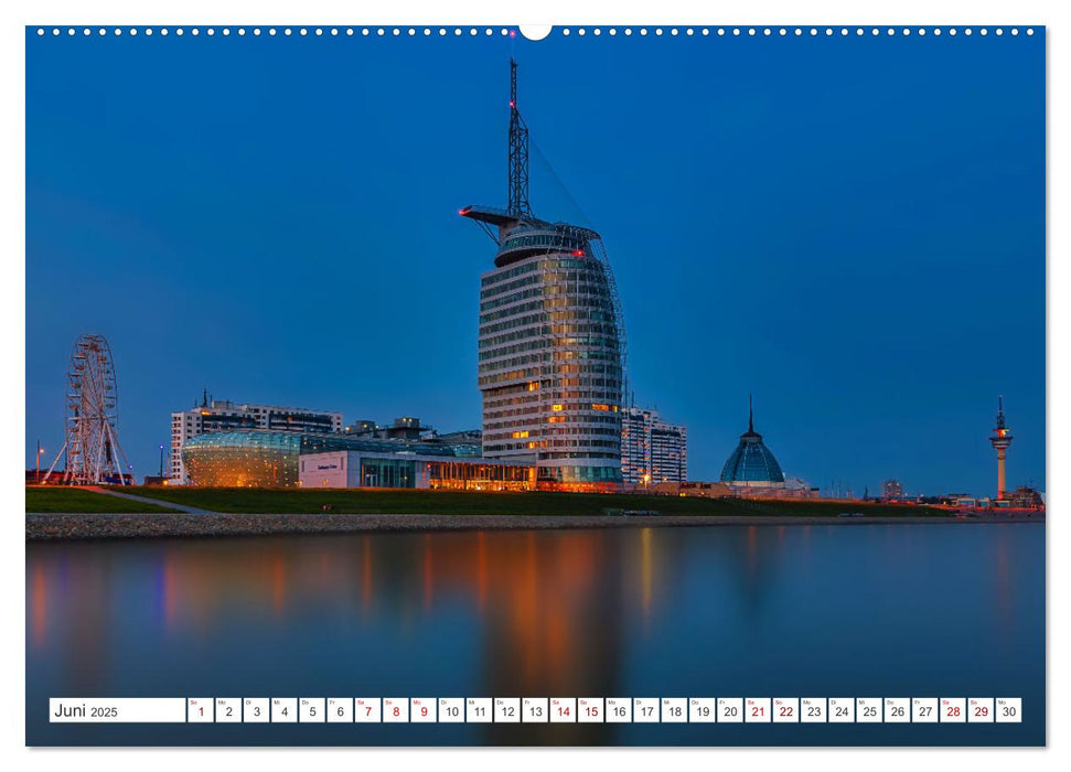 Bremen und Bremerhaven - Nachtaufnahmen (CALVENDO Wandkalender 2025)