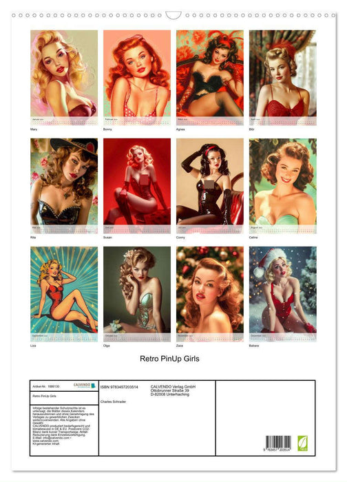 Retro PinUp Girls (CALVENDO Wandkalender 2025)