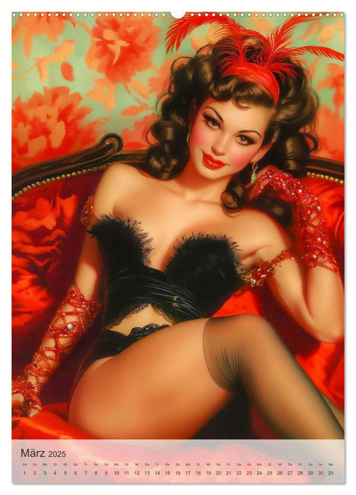 Retro PinUp Girls (CALVENDO Wandkalender 2025)