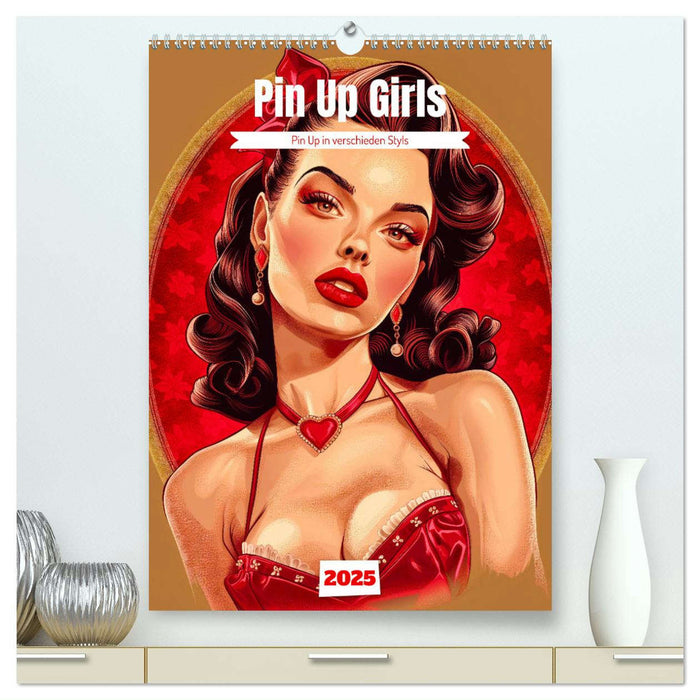 Retro PinUp Girls (CALVENDO Premium Wandkalender 2025)