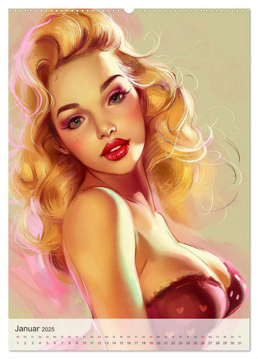 Retro PinUp Girls (CALVENDO Premium Wandkalender 2025)