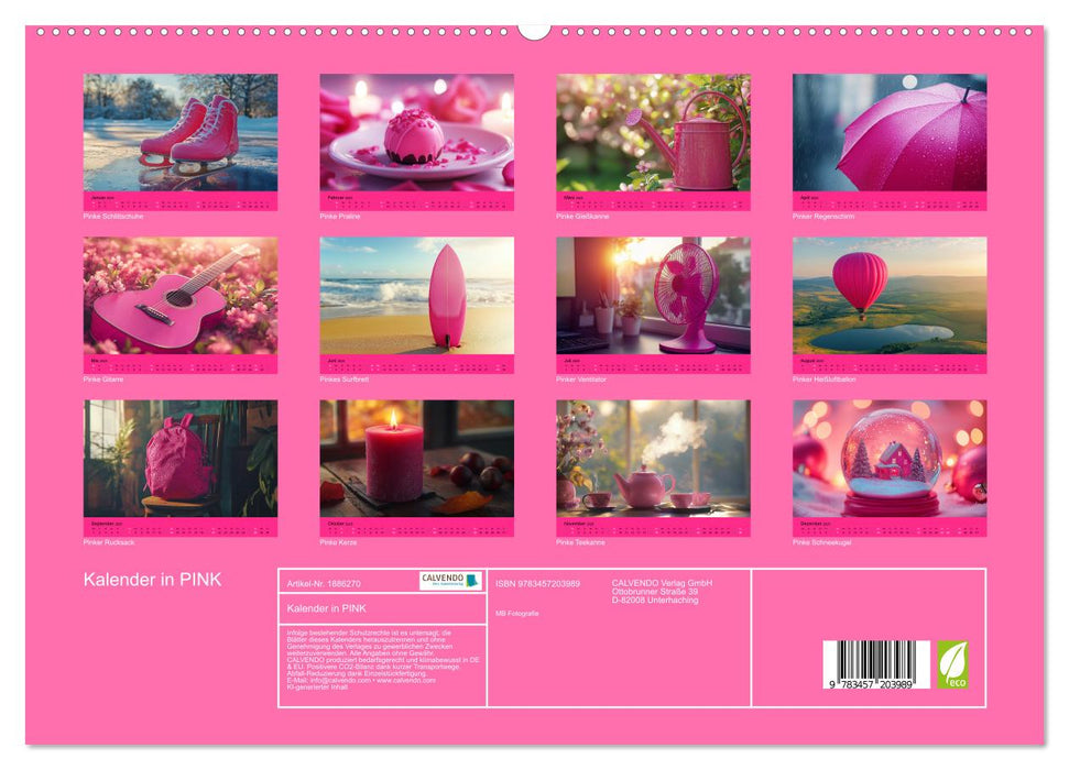 Kalender in PINK (CALVENDO Premium Wandkalender 2025)