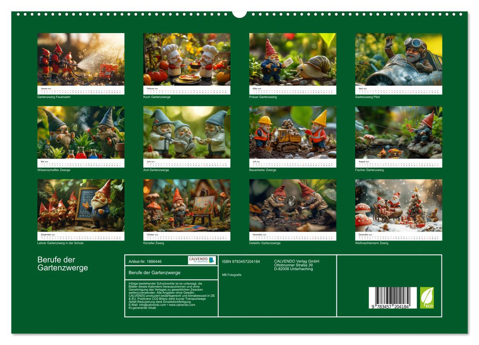 Berufe der Gartenzwerge (CALVENDO Premium Wandkalender 2025)