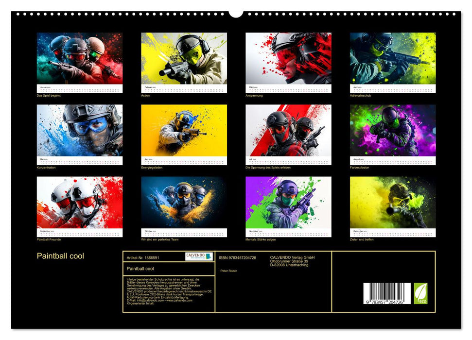 Paintball cool (CALVENDO Premium Wandkalender 2025)