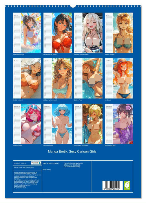 Manga Erotik. Sexy Cartoon-Girls (CALVENDO Premium Wandkalender 2025)