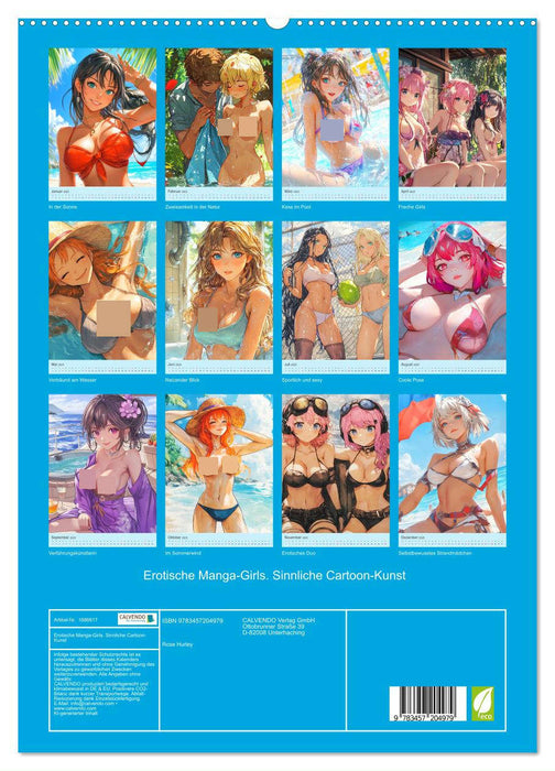 Erotische Manga-Girls. Sinnliche Cartoon-Kunst (CALVENDO Premium Wandkalender 2025)