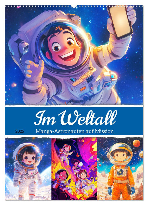 Im Weltall. Manga-Astronauten auf Mission (CALVENDO Wandkalender 2025)