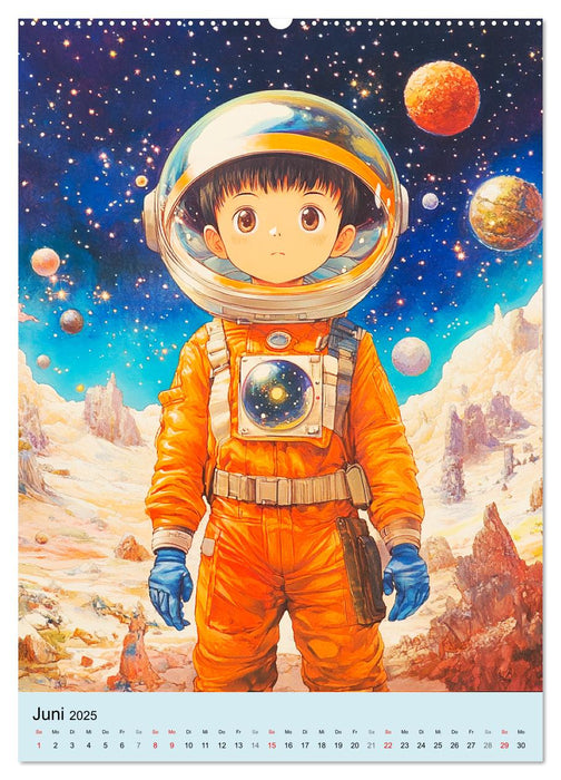 Im Weltall. Manga-Astronauten auf Mission (CALVENDO Wandkalender 2025)