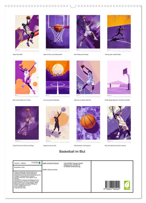 Basketball im Blut (CALVENDO Premium Wandkalender 2025)