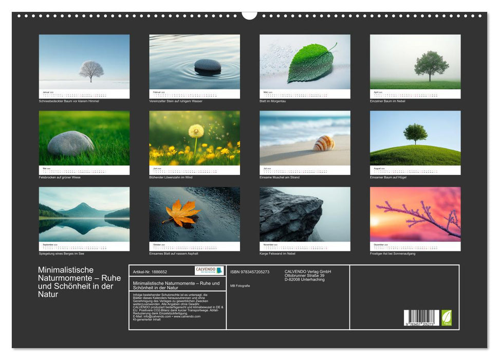 Minimalistische Naturmomente – Ruhe und Schönheit in der Natur (CALVENDO Wandkalender 2025)