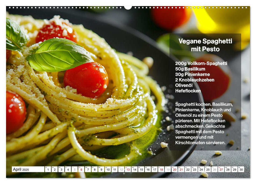 Veganes Soulfood - Leichte vegan Rezepte für jeden Monat (CALVENDO Wandkalender 2025)