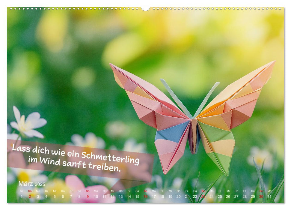 Origami Kalender der Achtsamkeit - Achtsamkeitskalender (CALVENDO Premium Wandkalender 2025)