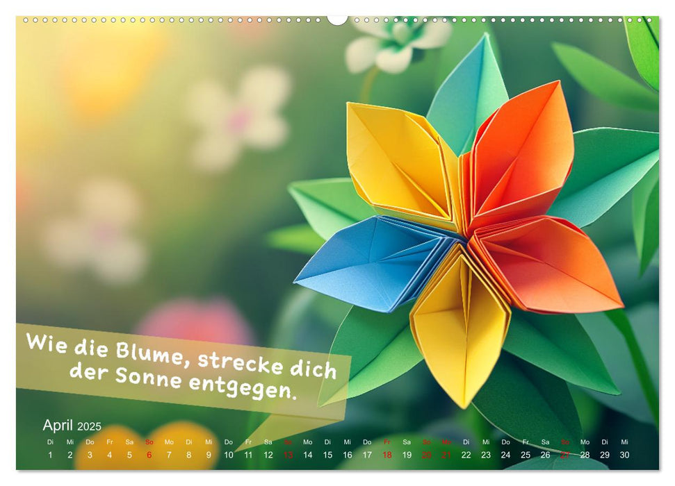 Origami Kalender der Achtsamkeit - Achtsamkeitskalender (CALVENDO Premium Wandkalender 2025)