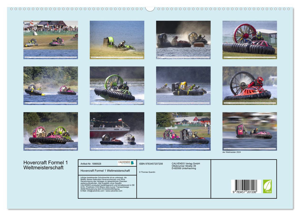 Hovercraft Formel 1 Weltmeisterschaft (CALVENDO Premium Wandkalender 2025)