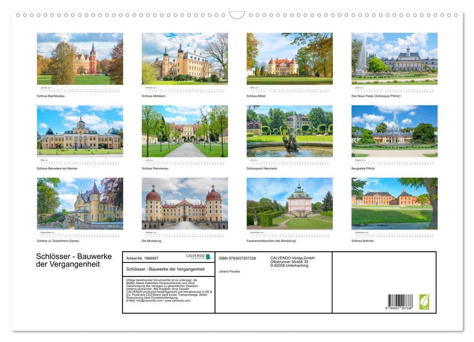 Schlösser - Bauwerke der Vergangenheit (CALVENDO Wandkalender 2025)