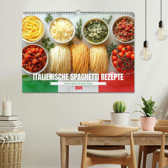 Italienische Spaghetti Rezepte - Leckere Soßen für jeden Monat (CALVENDO Wandkalender 2025)