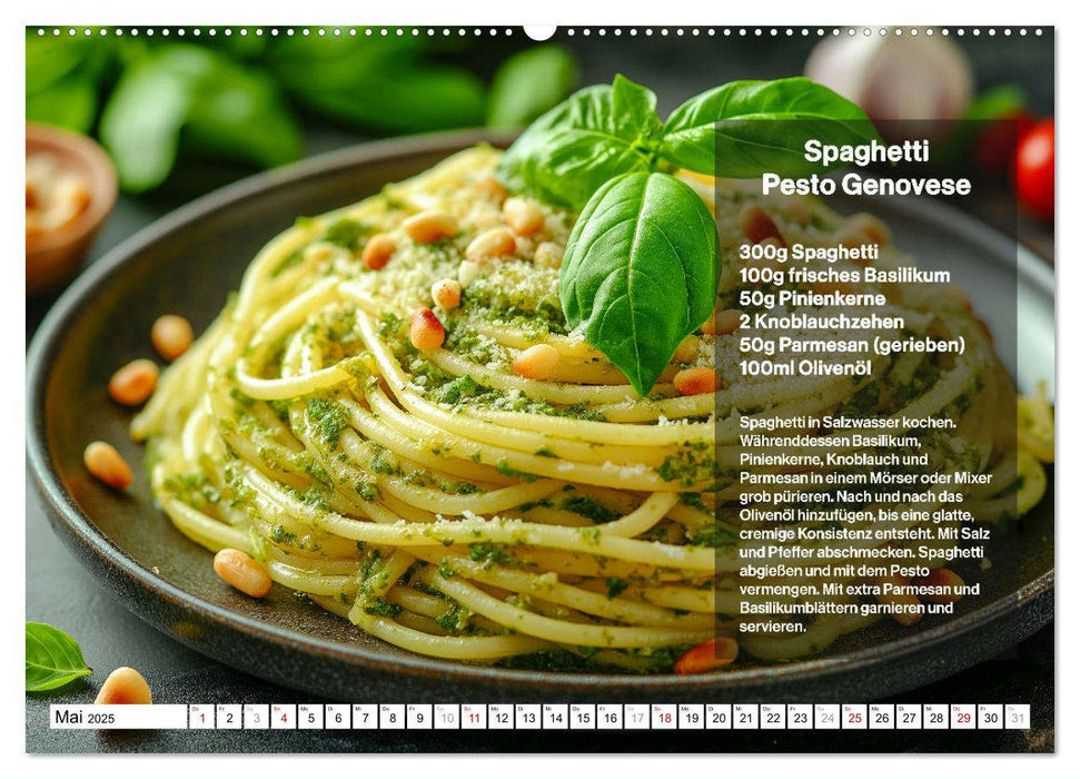 Italienische Spaghetti Rezepte - Leckere Soßen für jeden Monat (CALVENDO Wandkalender 2025)