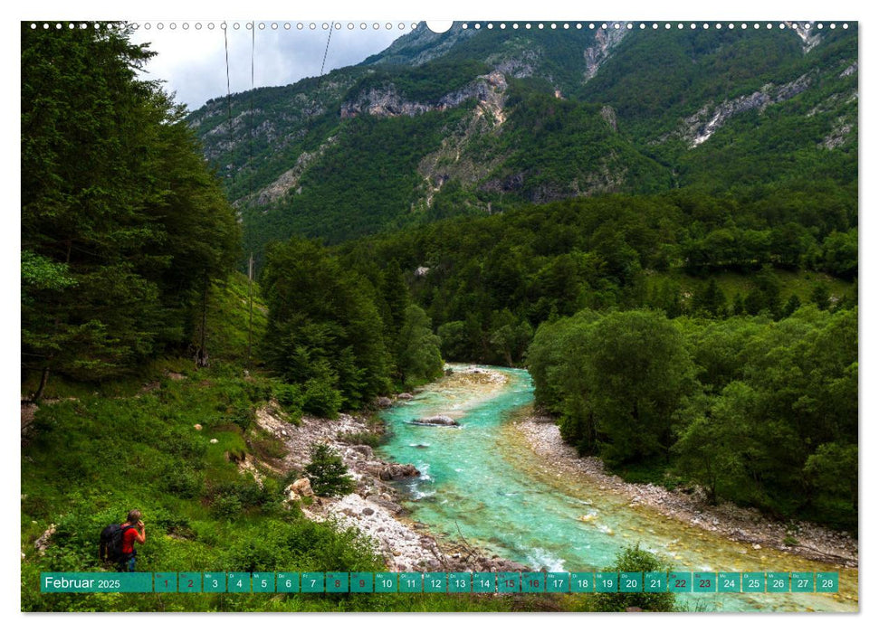 Reise durch das Soča-Tal - Unterwegs im schönen Slowenien (CALVENDO Wandkalender 2025)