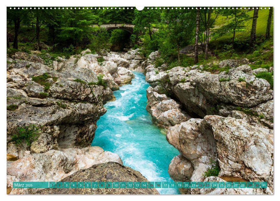 Reise durch das Soča-Tal - Unterwegs im schönen Slowenien (CALVENDO Wandkalender 2025)