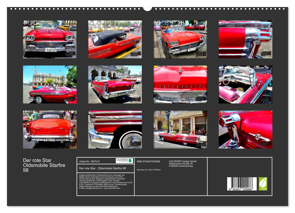 Der rote Star . Oldsmobile Starfire 98 (CALVENDO Premium Wandkalender 2025)