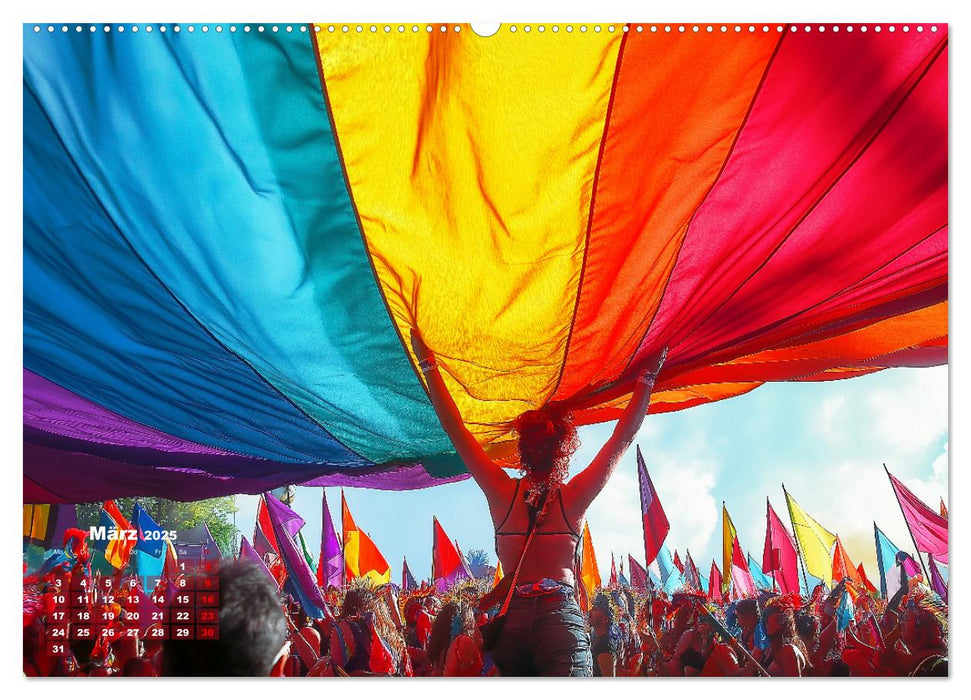 LGBTQ Pride - Regenbogenzeit, der Kalender für Vielfalt und Liebe (CALVENDO Wandkalender 2025)