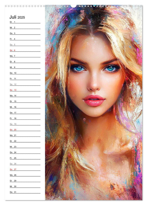 Moderne Facetten. Kunstvolle Frauenportraits (CALVENDO Premium Wandkalender 2025)