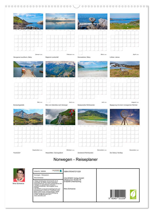 Norwegen - Reiseplaner (CALVENDO Premium Wandkalender 2025)