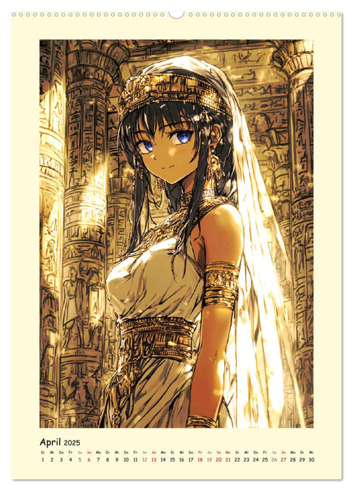 Im alten Ägypten. Manga-Mädchen im Pharaonenland (CALVENDO Wandkalender 2025)