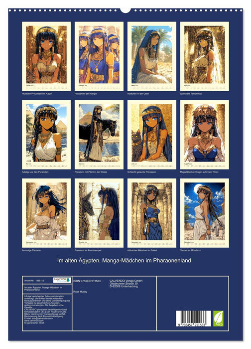 Im alten Ägypten. Manga-Mädchen im Pharaonenland (CALVENDO Premium Wandkalender 2025)